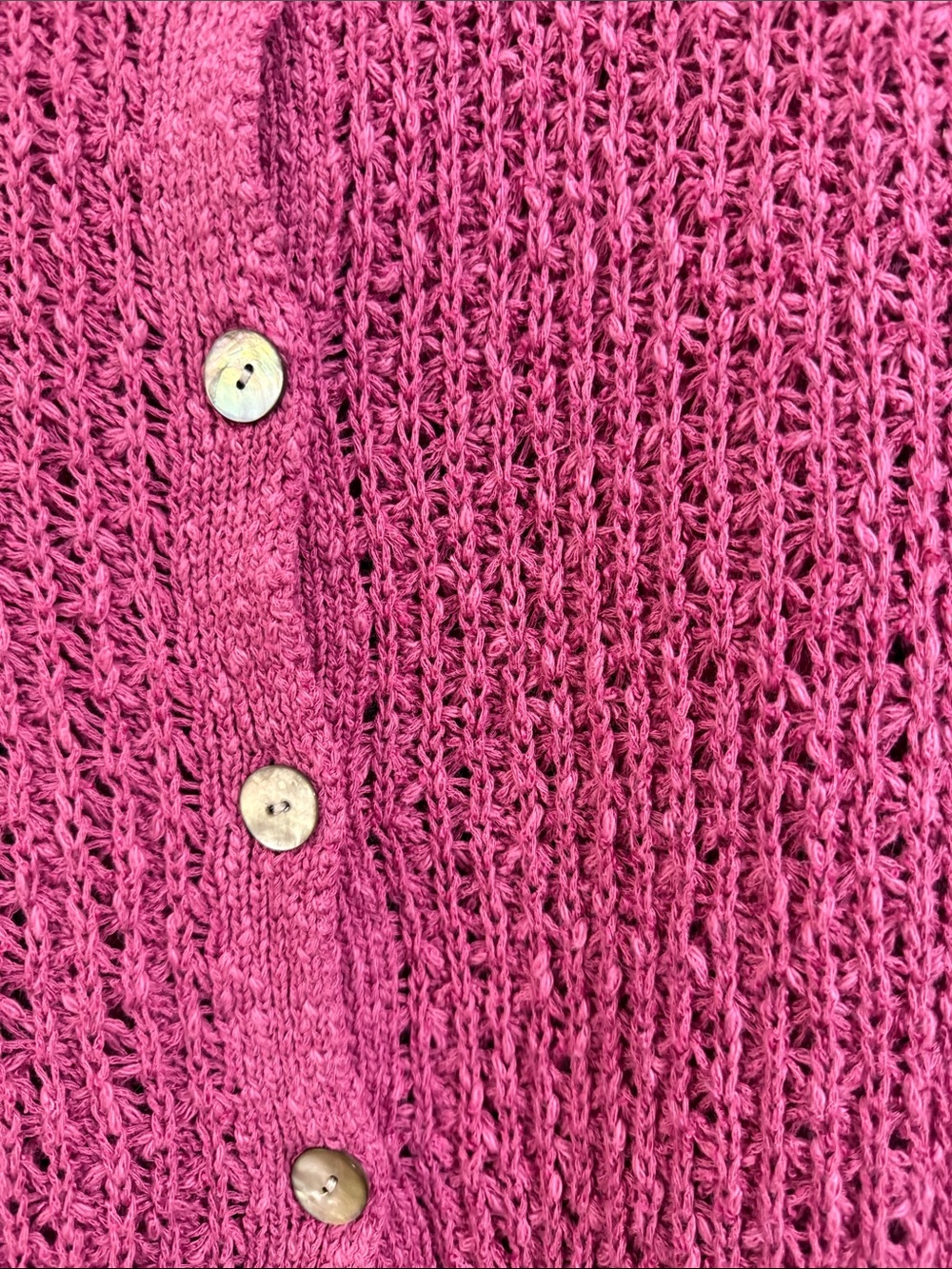J. Jill Raspberry Pink Knit Button-Front Cardigan - Picture 2 of 6